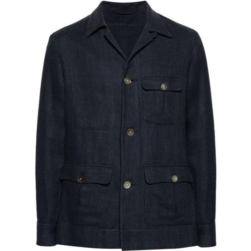 Finamore 1925 Napoli giacca-camicia con bottoni - blu