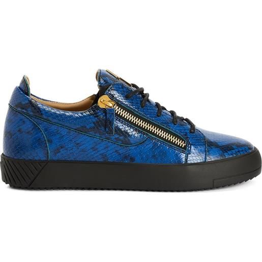 Giuseppe Zanotti frankie snakeskin low-top sneakers - blu