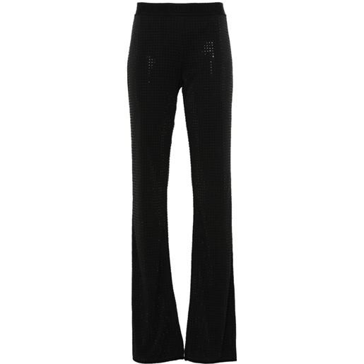 Versace Jeans Couture pantaloni svasati con strass - nero