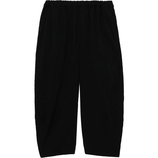 Black Comme Des Garçons pantaloni crop con vita elasticizzata - nero