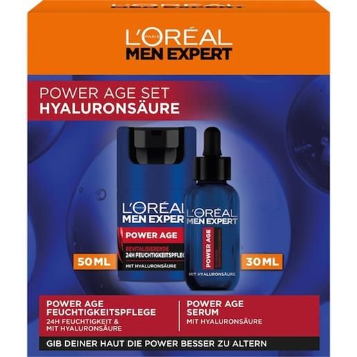 L'Oréal Paris Men Expert collection power age set regalo idratante rivitalizzante 24h 50 ml + siero all'acido ialuronico 30 ml