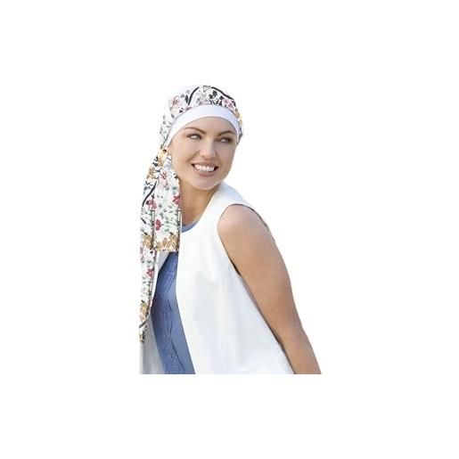 Masumi yanna - berretto da donna per chemioterapia, per pazienti con cancro e donne con perdita di capelli, bandana in stile turbante, in bambù camelie viola taglia unica