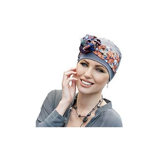 MASUMI copricapo a turbante in bambù - per pazienti cancro, per chi soffre di alopecia o perdita di capelli - donna yanna (perla della notte nera)