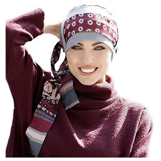 Masumi yanna - berretto da donna per chemioterapia, per pazienti con cancro e donne con perdita di capelli, bandana in stile turbante, in bambù camelie viola taglia unica