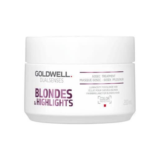 Goldwell maschera capelli per neutralizzare toni gialli dualsenses blondes & highlights (60 sec treatment) 500 ml