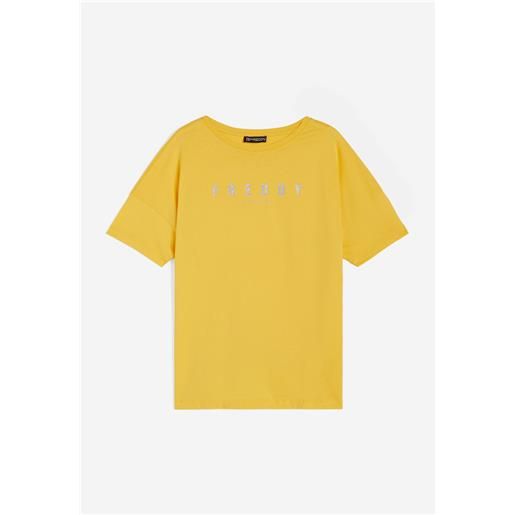 Freddy t-shirt comfort fit con logo glitter mimosa da donna