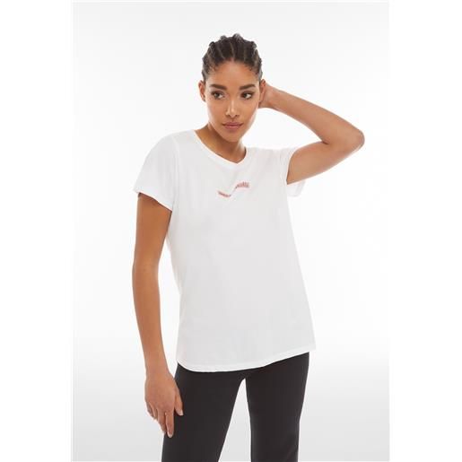 Freddy t-shirt in cotone pima con micro stampe bianca da donna