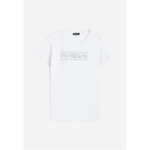 Freddy t-shirt in jersey con logo bianca da donna