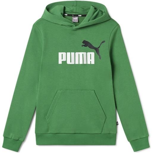 Puma felpa essential+ 2 col big logo archive green da bambino