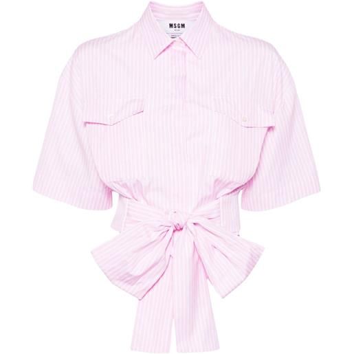 MSGM camicia gessata - rosa