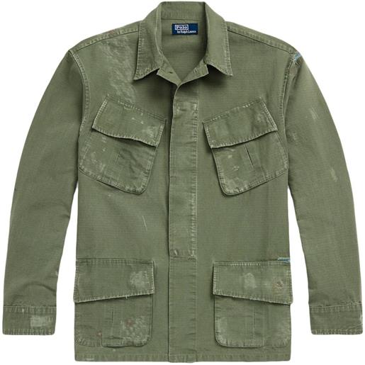 Polo Ralph Lauren giacca-camicia con effetto vissuto - verde