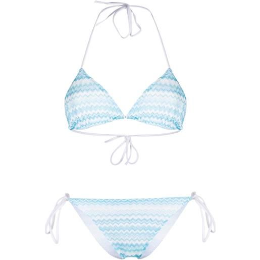 Missoni bikini a triangolo con motivo zigzag - blu