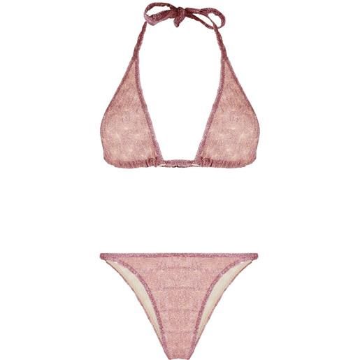 Missoni set bikini con effetto metallizzato - rosa