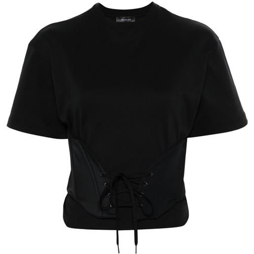 Mugler t-shirt stile corsetto - nero