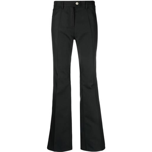Courrèges pantaloni svasati con ricamo - nero