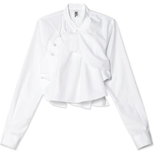 Noir Kei Ninomiya camicia asimmetrica - bianco