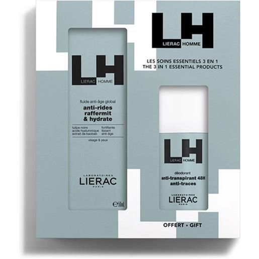 Lierac cofanetto uomo fluido antietà globale + deodorante