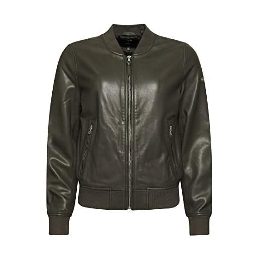 Superdry studios leather flight bomber coat, grigio fumo, 40 donna