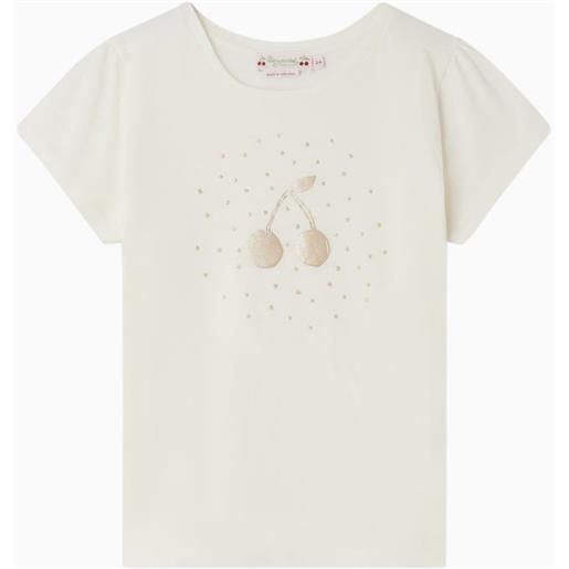 Bonpoint t-shirt capricia bianco latte in cotone
