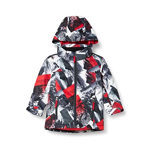 CMP - giacca sci in twill da bambini con cappuccio removibile, ferrari-titanio, 104