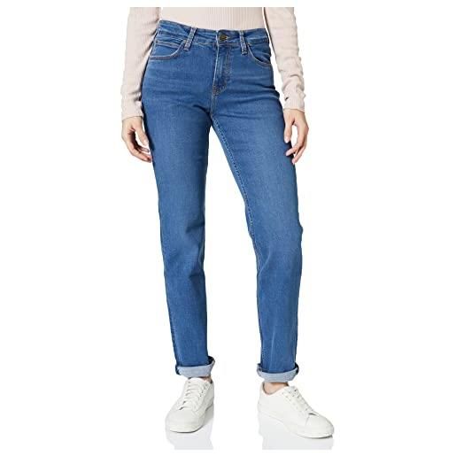 Lee marion straight jeans donna, blu (mid ada), 33w/33l
