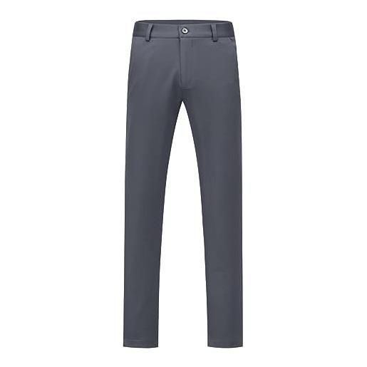 Allthemen pantaloni da abito da uomo elasticizzati pants lunghi slim fit pantaloni dritti per il lavoro blu 3xl