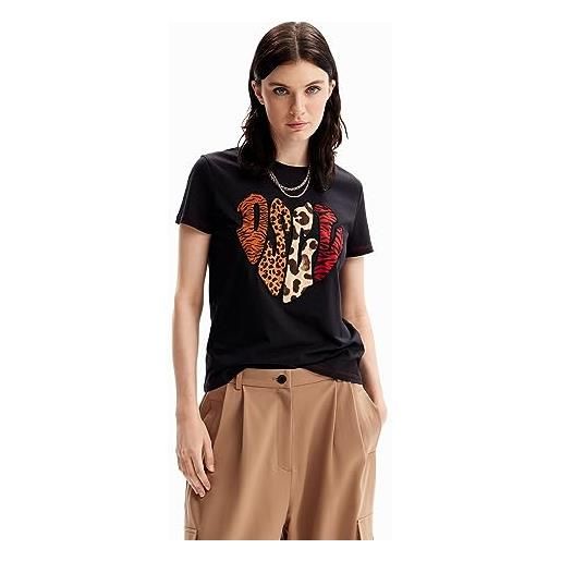 Desigual ts_heart t-shirt, nero, xxl donna