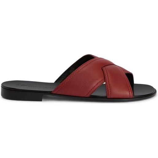 Giuseppe Zanotti sandali slides flavio con suola piatta - rosso