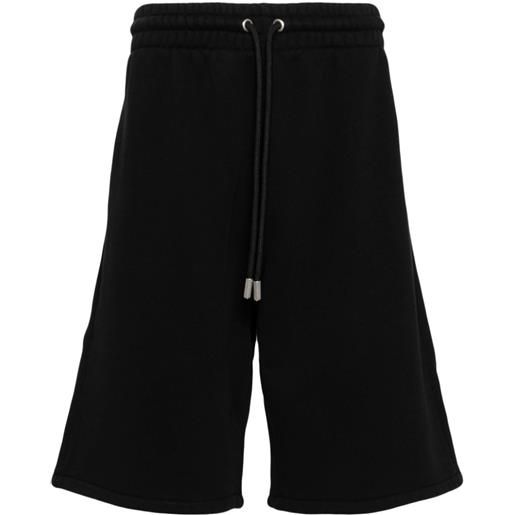 Off-White shorts sportivi con ricamo - nero