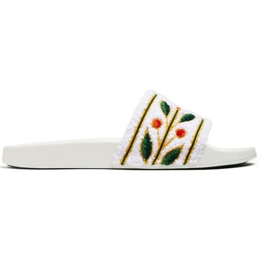 Casablanca sandali slides con ricamo - bianco
