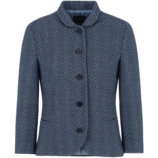 Emporio Armani giacca monopetto con stampa chevron - blu