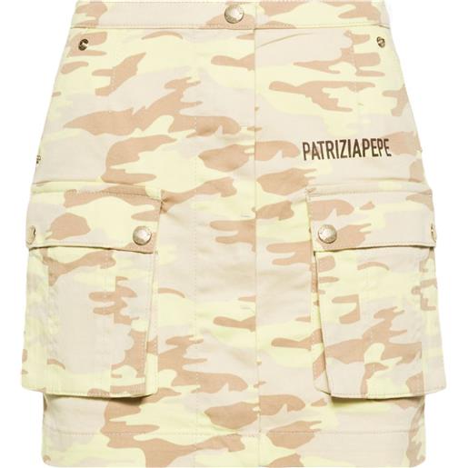 Patrizia Pepe minigonna con stampa camouflage - toni neutri