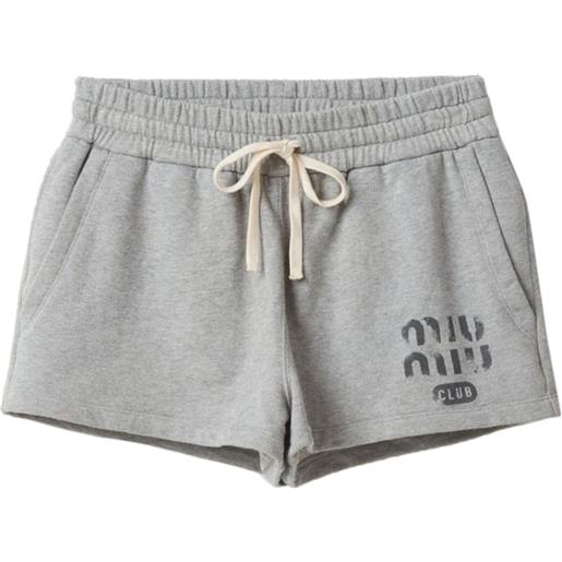 Miu Miu shorts sportivi con stampa - grigio