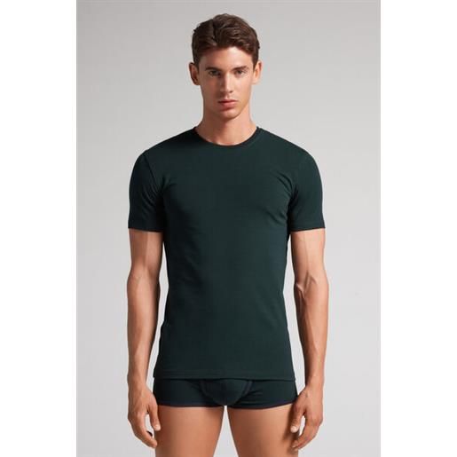 Intimissimi t-shirt in cotone superior elasticizzato verde