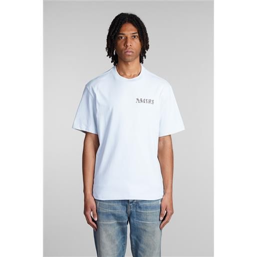 Amiri t-shirt in cotone celeste