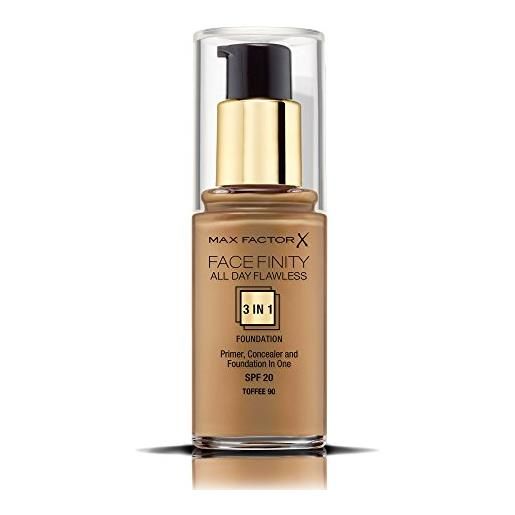 Max Factor facefinity all day flawless 3 in 1 foundation, 90-toffee - 30 ml