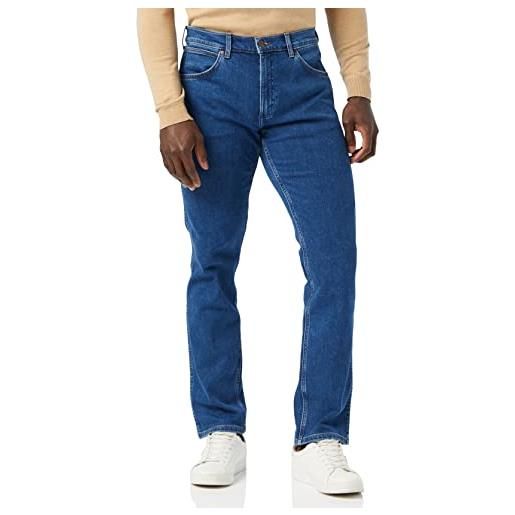 Wrangler greensboro jeans, blu (bright stroke 91q), 38w / 30l uomo