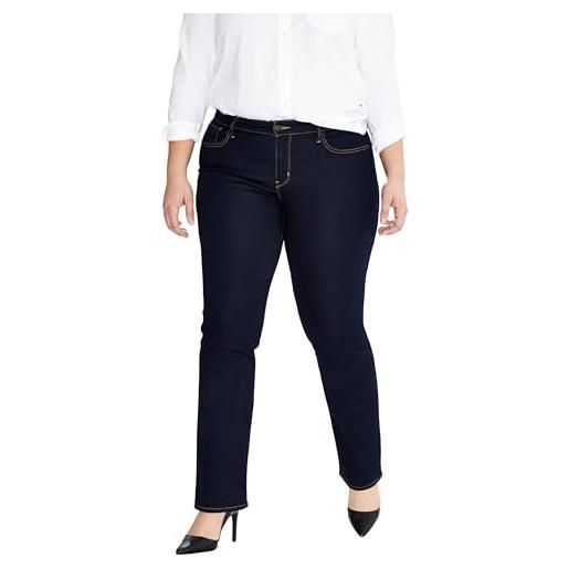 Levi's plus size 314 shaping straight, jeans donna, dark indigo - flat finish, 18 s