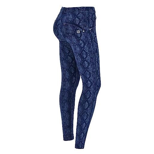 FREDDY - jeans wr. Up® in denim navetta stampa pitonata in tono, denim colorato, small