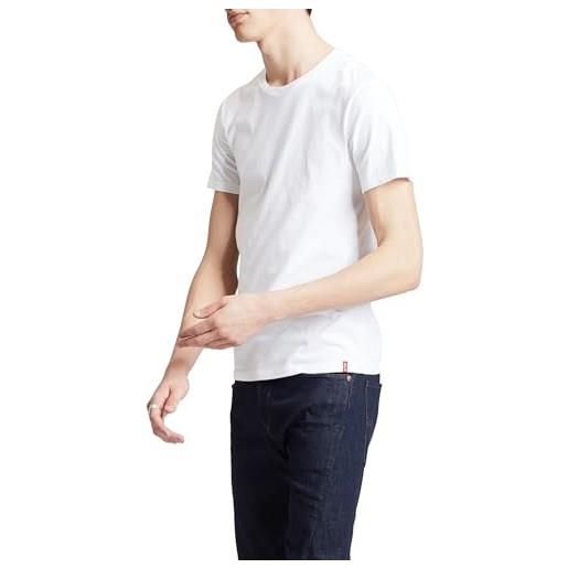 Levi's slim 2-pack crewneck tee, t-shirt uomo, white + white, xxl