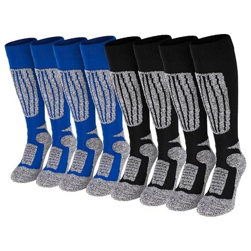 Black Snake - calze da sci da uomo | calze da sci | calzini sportivi | calzini funzionali | calzini sportivi, uomo, 2 paia, nero/blu. , 39-42