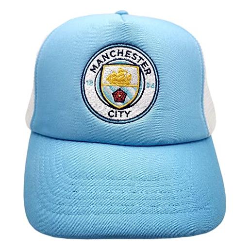 Manchester City FC man city trucker snapback baseball cap sky blue white one size