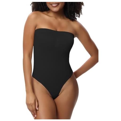 GXIN shapewear body per le donne senza spalline modellante corpo spalline staccabili pancia controllo perizoma scolpire body (m, nudo)