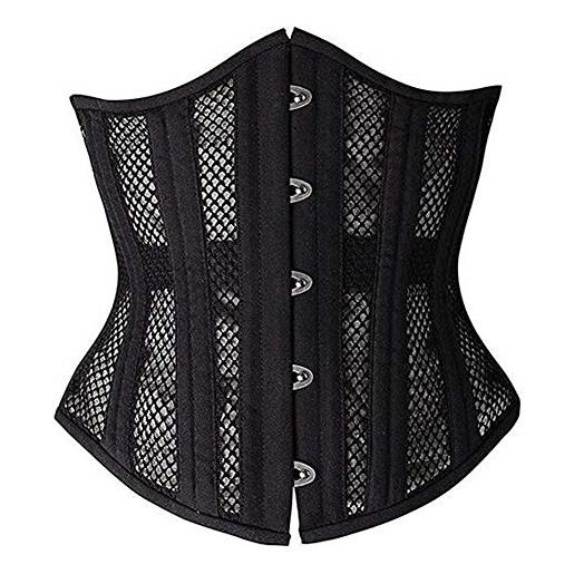 Woboren donna corsetto dimagrante traspirante waist trainer corset bustino modellante body shaper (bianca breathable, l)