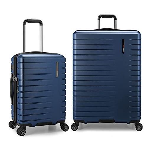 Traveler's Choice archer - set di valigie con ruote girevoli in policarbonato, blu, 2-piece set, archer - set di valigie con ruote girevoli in policarbonato