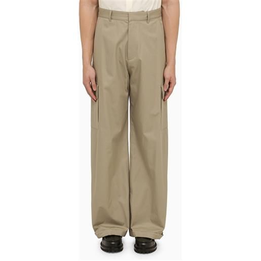 Off-White™ pantalone cargo ampio beige in cotone