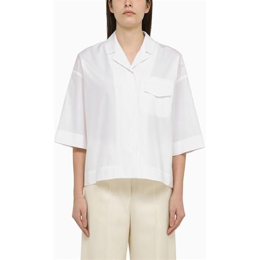 Sportmax camicia a manica corta bianca in cotone
