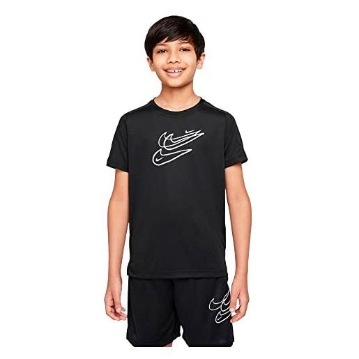 Nike df perf collection hybrid, t-shirt unisex-bambini e ragazzi, black/black/black, 116