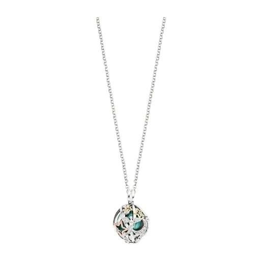 Engelsrufer heaven - collana con sfera sonora tricolor, rodiata, oro e oro rosa, collana in argento sterling 925 con zirconi, lunghezza regolabile, senza nichel, adatta a persone allergiche, 18 mm, 