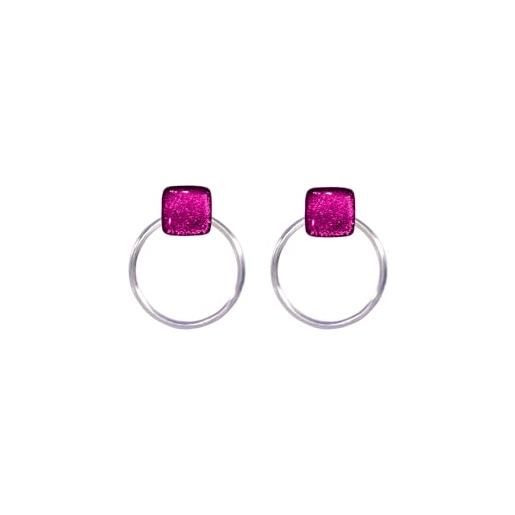 Ellen Kvam Jewelry ellen kvam back-front hoop and stud earring - pink